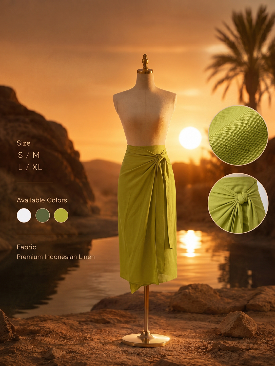 Linen Wrap Skirt